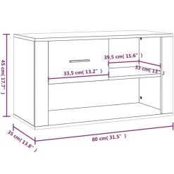 vidaXL Productos Del Hogar-Zapatero madera contrachapada gris hormigón 80x35x45 cm
