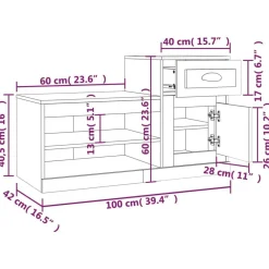 vidaXL Productos Del Hogar-Zapatero madera contrachapada 100x42x60 cm