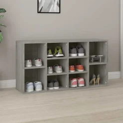 vidaXL Zapatero madera contrachapada 103x30x55 cm Gris sonoma Clearance