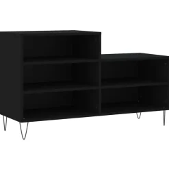 vidaXL Zapatero madera contrachapada 102x36x60 cm Negro Discount