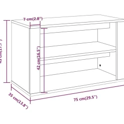 vidaXL Zapatero madera contrachapada 75x35x45 cm Roble Sonoma Best