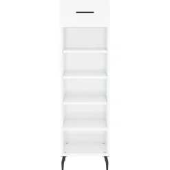 vidaXL Productos Del Hogar-Zapatero madera contrachapada blanco brillo 30x35x105 cm