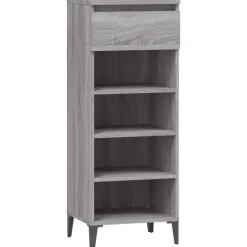 vidaXL Zapatero madera contrachapada 40x36x105 cm Gris sonoma New