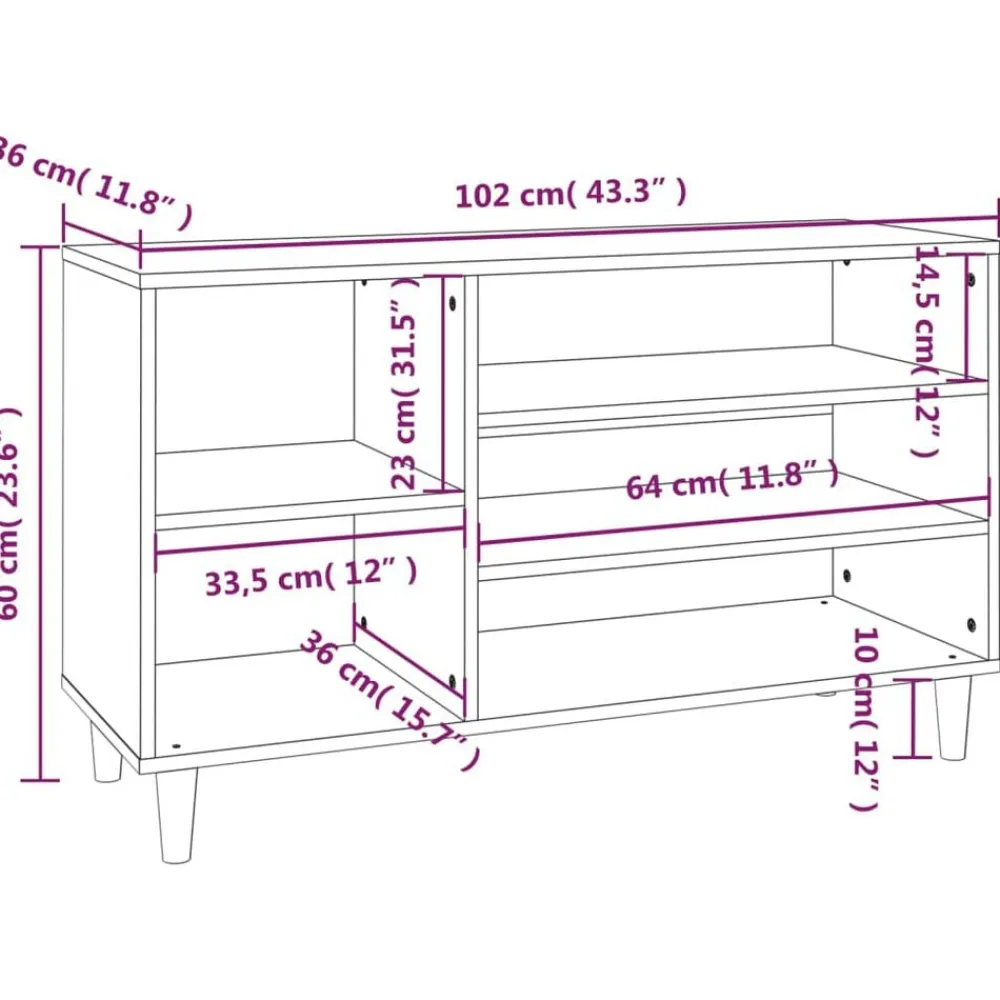 vidaXL Productos Del Hogar-Zapatero madera contrachapada 102x36x60 cm