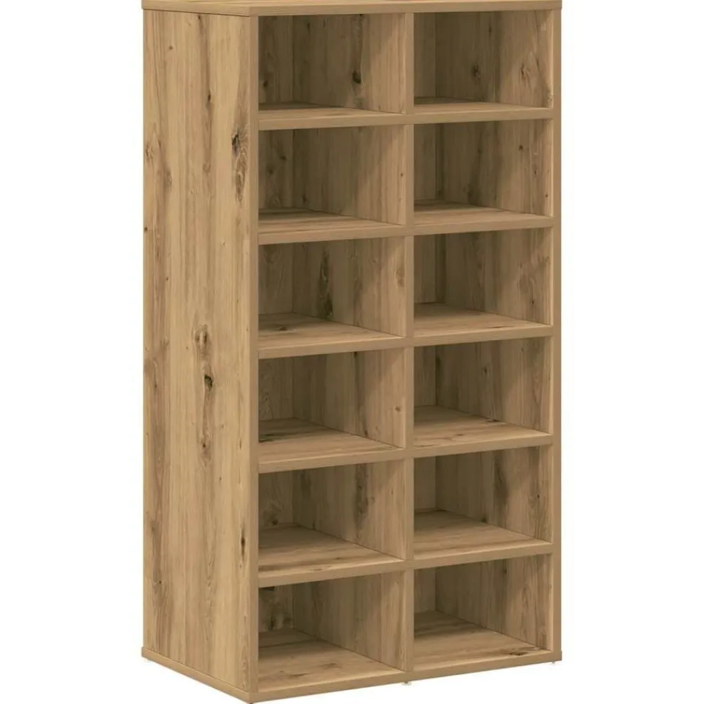 vidaXL Zapatero madera contrachapada Roble artisan New
