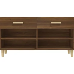 vidaXL Productos Del Hogar-Zapatero madera contrachapada marrón roble 102x35x55 cm