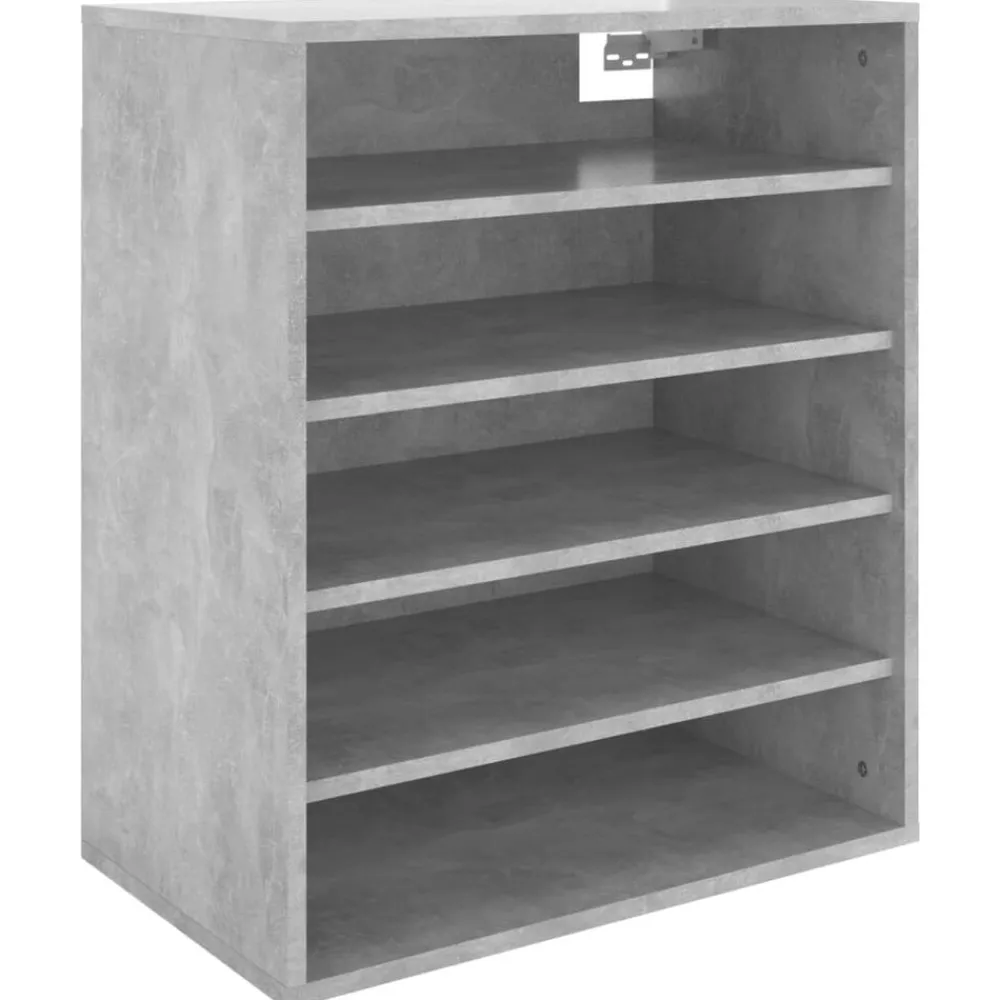 vidaXL Productos Del Hogar-Zapatero madera contrachapada gris hormigón 60x35x70 cm