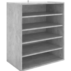 vidaXL Productos Del Hogar-Zapatero madera contrachapada gris hormigón 60x35x70 cm