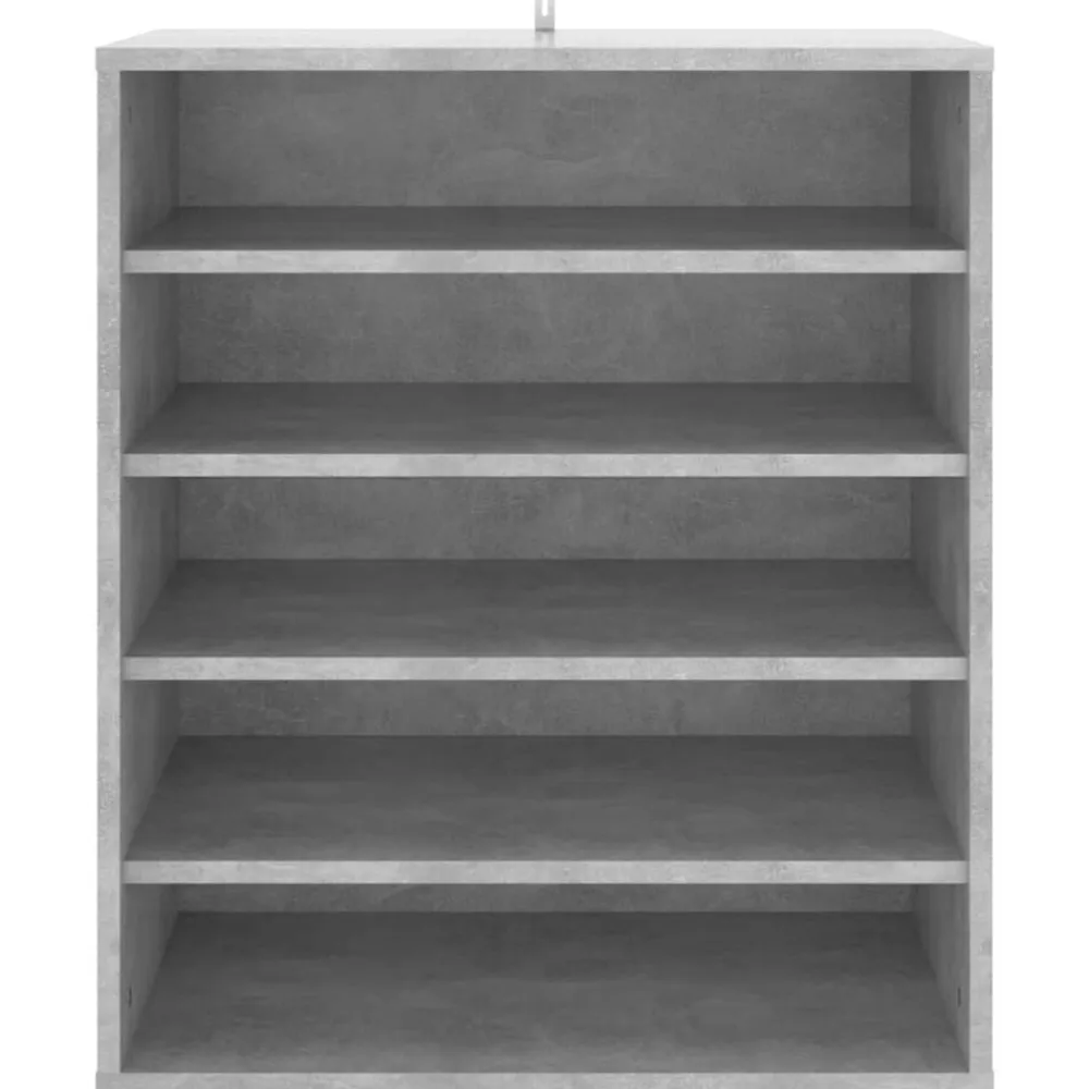 vidaXL Productos Del Hogar-Zapatero madera contrachapada gris hormigón 60x35x70 cm