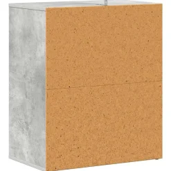 vidaXL Productos Del Hogar-Zapatero madera contrachapada gris hormigón 60x35x70 cm