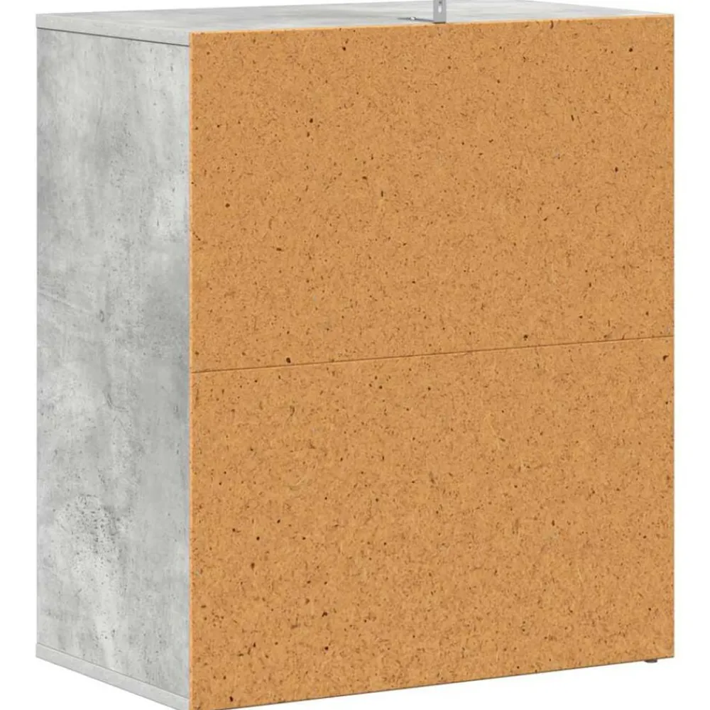 vidaXL Productos Del Hogar-Zapatero madera contrachapada gris hormigón 60x35x70 cm