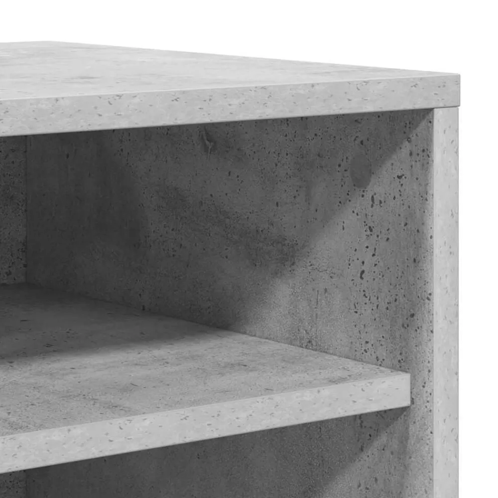 vidaXL Productos Del Hogar-Zapatero madera contrachapada gris hormigón 60x35x70 cm