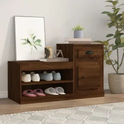 vidaXL Productos Del Hogar-Zapatero madera contrachapada roble marrón 100x42x60 cm