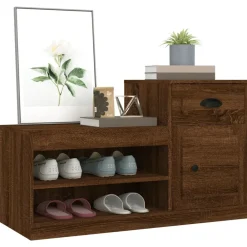 vidaXL Productos Del Hogar-Zapatero madera contrachapada roble marrón 100x42x60 cm