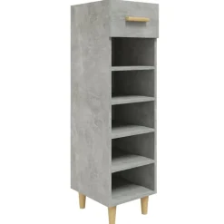 vidaXL Zapatero madera contrachapada gris hormigón 30x35x105 cm Gris hormig&oacute;n