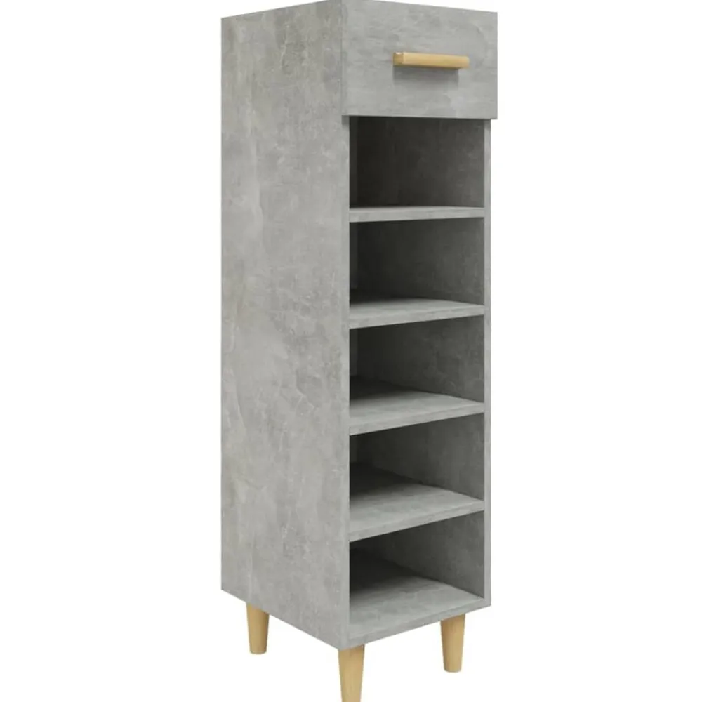vidaXL Zapatero madera contrachapada gris hormigón 30x35x105 cm Gris hormigón