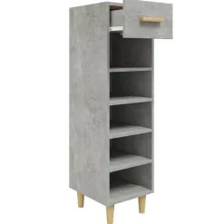 vidaXL Zapatero madera contrachapada gris hormigón 30x35x105 cm Gris hormigón