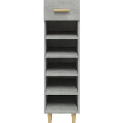 vidaXL Zapatero madera contrachapada gris hormigón 30x35x105 cm Gris hormigón