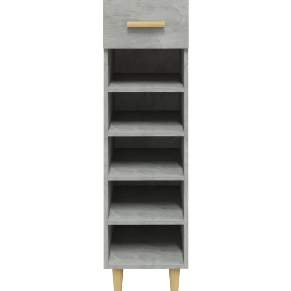 vidaXL Zapatero madera contrachapada gris hormigón 30x35x105 cm Gris hormigón