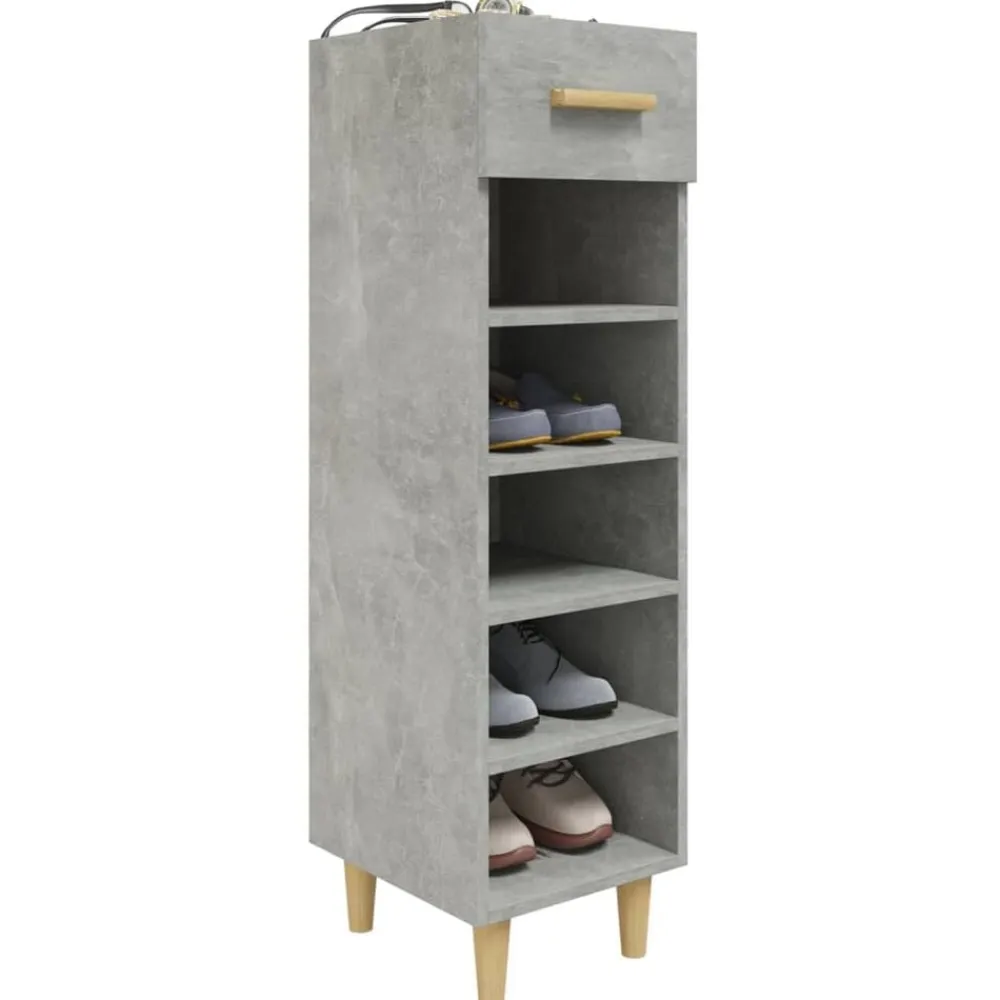 vidaXL Zapatero madera contrachapada gris hormigón 30x35x105 cm Gris hormigón