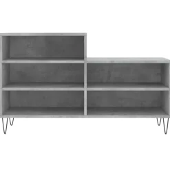 vidaXL Zapatero madera contrachapada gris hormigón 102x36x60 cm Gris hormig&oacute;n Clearance