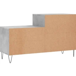 vidaXL Zapatero madera contrachapada gris hormigón 102x36x60 cm Gris hormig&oacute;n Clearance