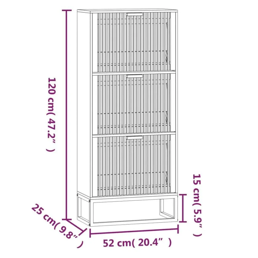 vidaXL Productos Del Hogar-Zapatero madera contrachapada 52x25x120 cm