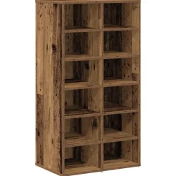vidaXL Zapatero madera contrachapada madera vieja 54x34x100cm Madera antigua New