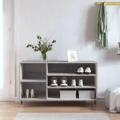 vidaXL Zapatero madera contrachapada 102x36x60 cm Gris sonoma Online