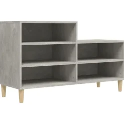 vidaXL Zapatero madera contrachapada gris hormigón 102x36x60 cm Gris hormig&oacute;n Sale
