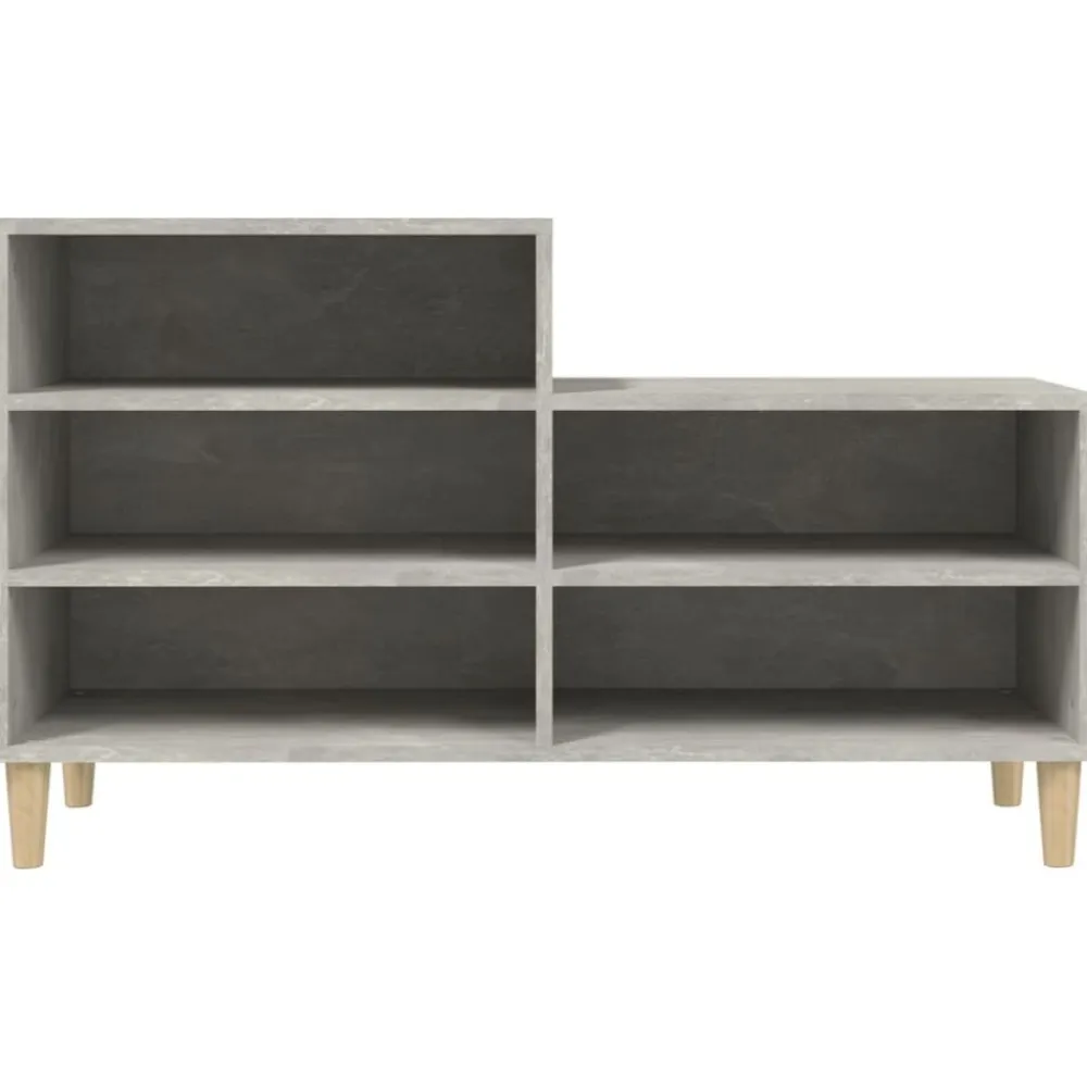 vidaXL Zapatero madera contrachapada gris hormigón 102x36x60 cm Gris hormigón Sale