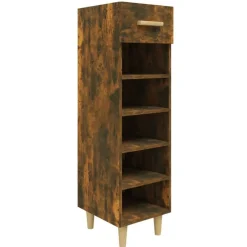 vidaXL Zapatero madera contrachapada 30x35x105 cm Roble ahumado Discount