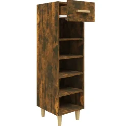 vidaXL Zapatero madera contrachapada 30x35x105 cm Roble ahumado Discount