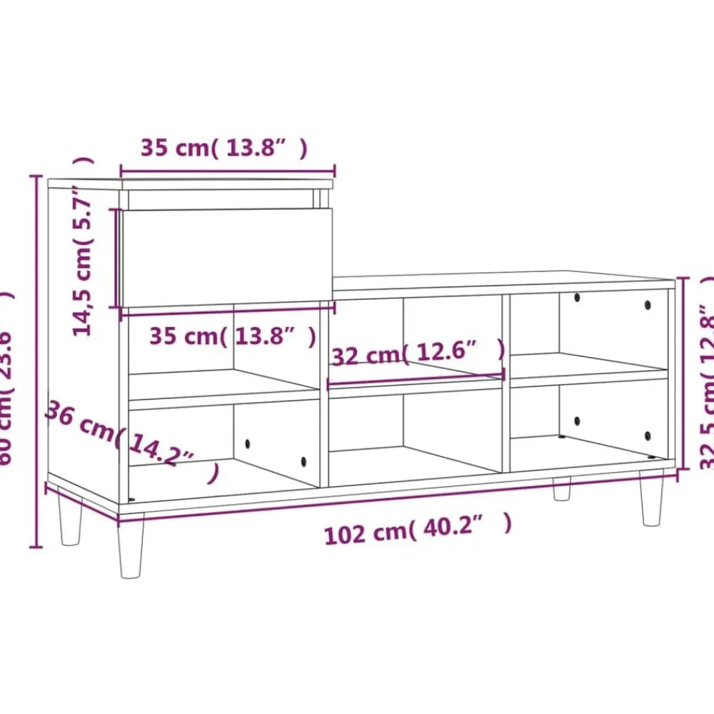 vidaXL Productos Del Hogar-Zapatero madera contrachapada 102x36x60 cm