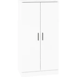 vidaXL Productos Del Hogar-Zapatero madera contrachapada blanco brillo 55x35x108 cm