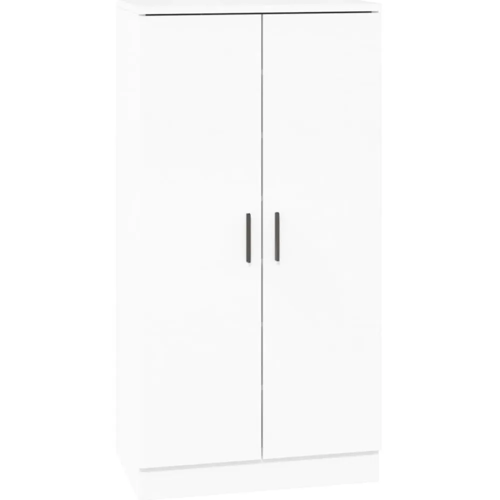 vidaXL Productos Del Hogar-Zapatero madera contrachapada blanco brillo 55x35x108 cm