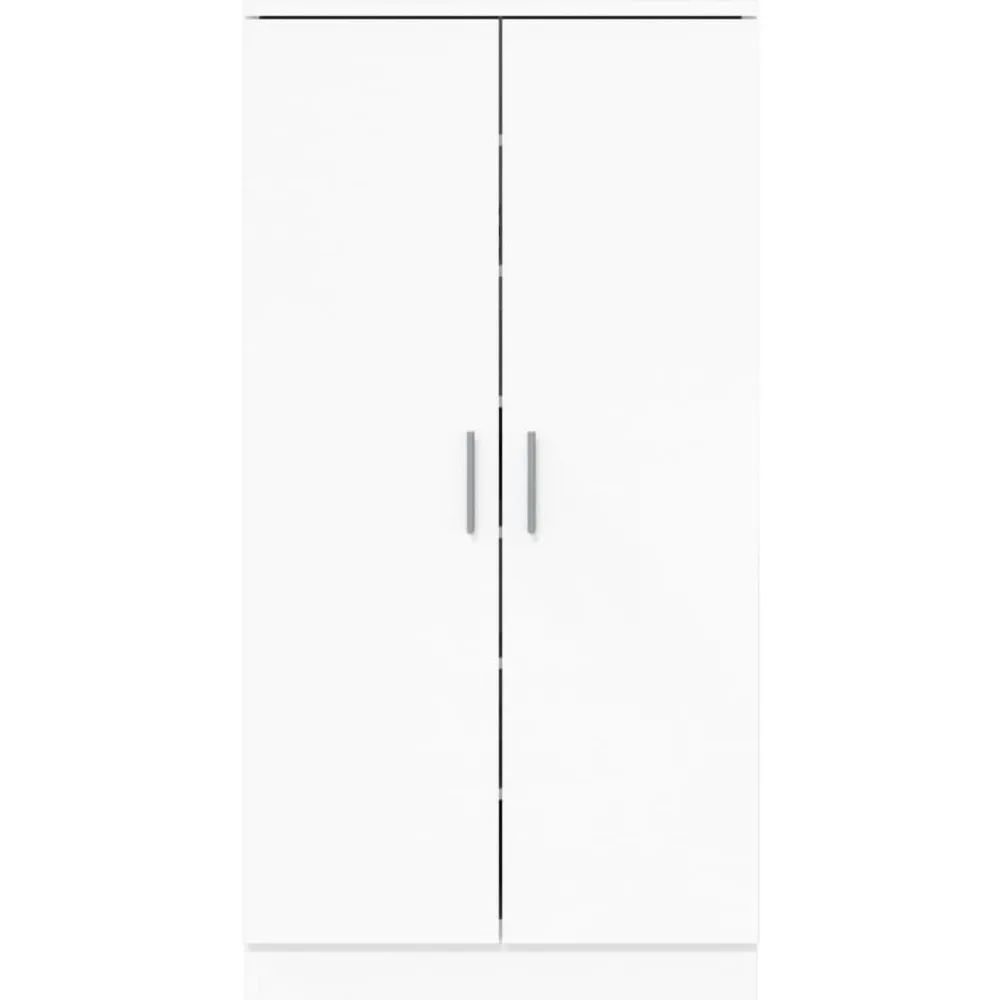 vidaXL Productos Del Hogar-Zapatero madera contrachapada blanco brillo 55x35x108 cm