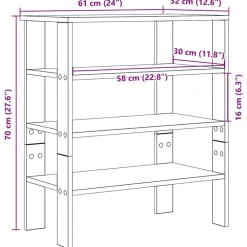 vidaXL Productos Del Hogar-Zapatero madera contrachapada 61x32x70 cm