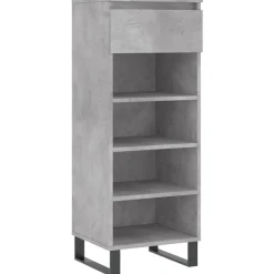 vidaXL Zapatero madera contrachapada gris hormigón 40x36x105 cm Gris hormig&oacute;n