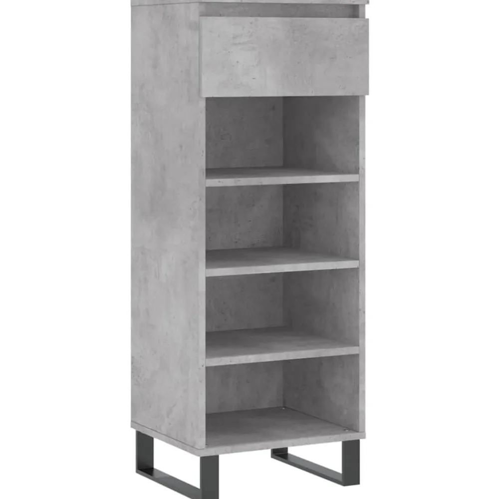 vidaXL Zapatero madera contrachapada gris hormigón 40x36x105 cm Gris hormigón