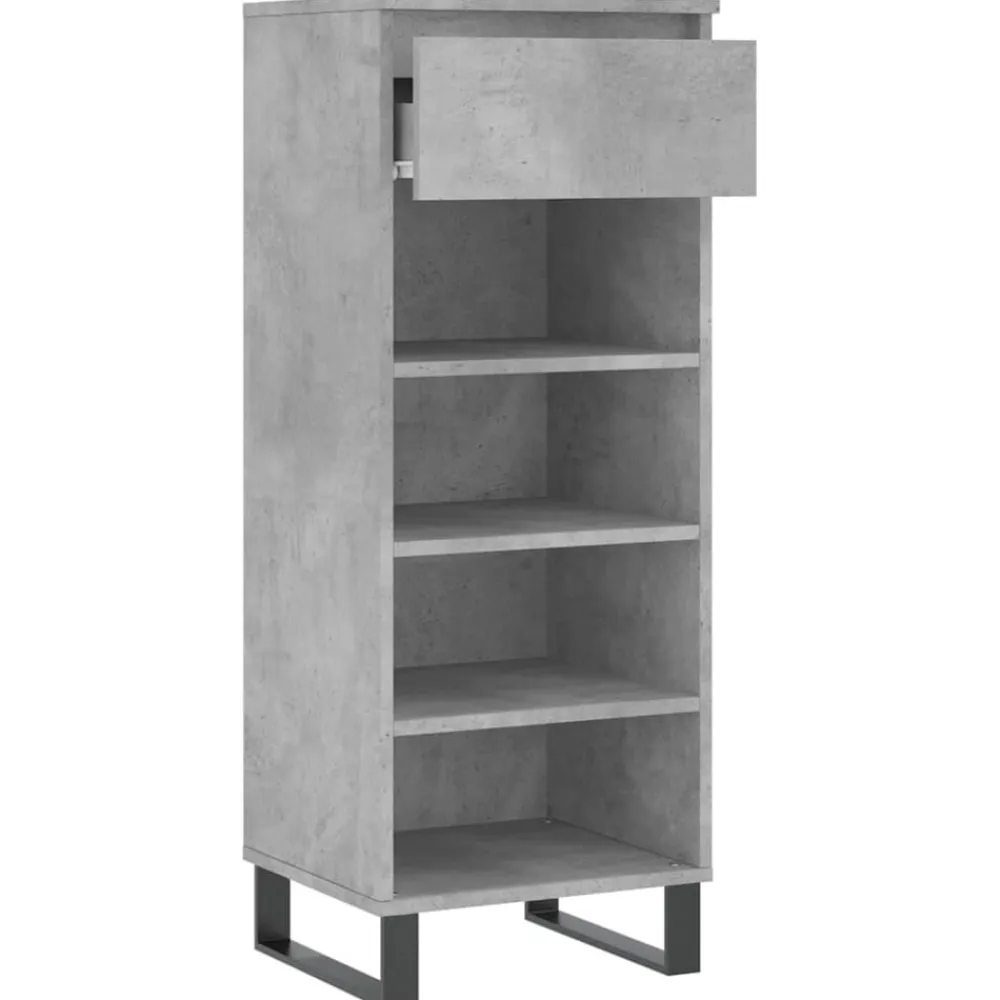 vidaXL Zapatero madera contrachapada gris hormigón 40x36x105 cm Gris hormigón