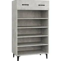vidaXL Zapatero madera contrachapada gris hormigón 60x35x105 cm Gris hormig&oacute;n Sale