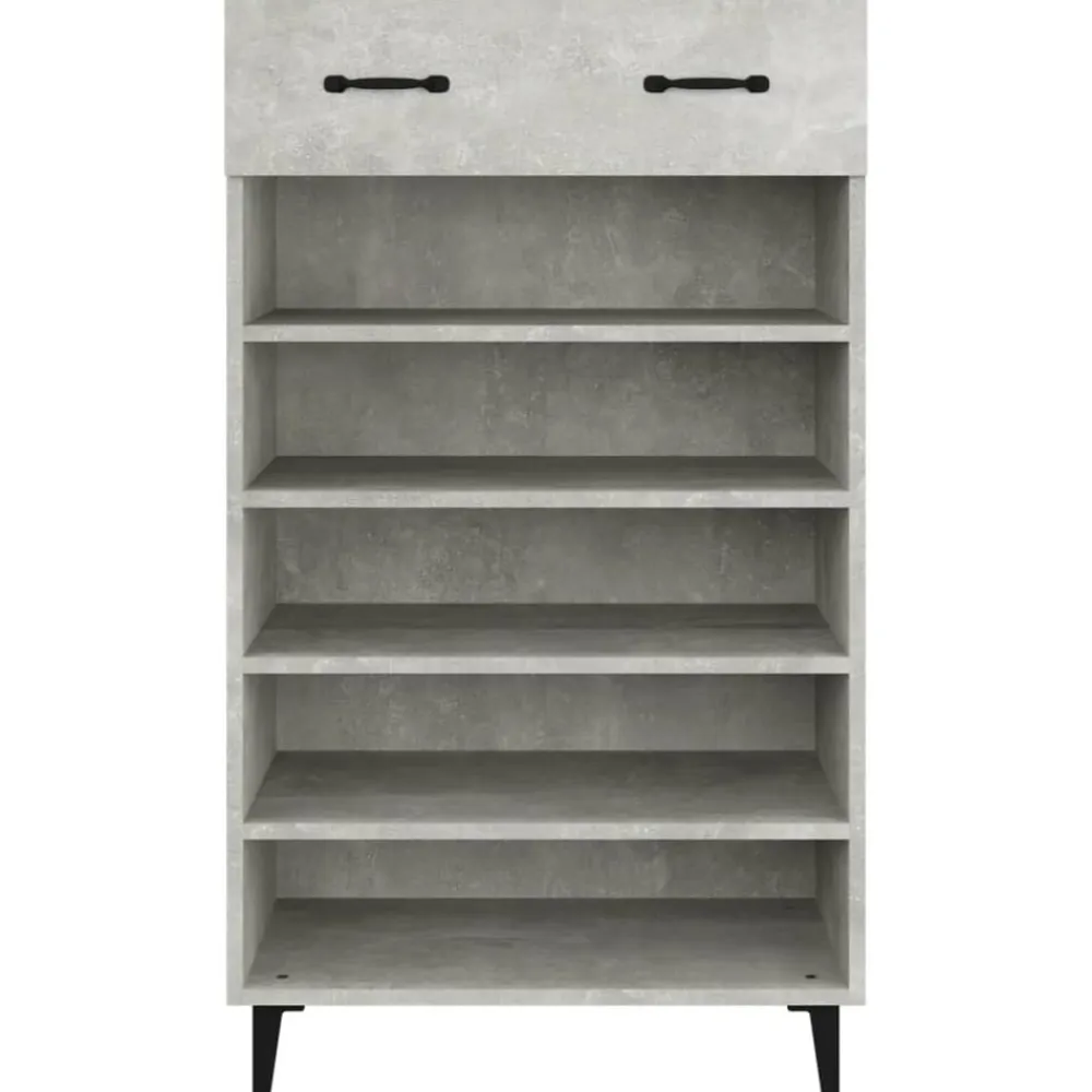 vidaXL Zapatero madera contrachapada gris hormigón 60x35x105 cm Gris hormigón Sale