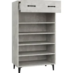 vidaXL Zapatero madera contrachapada gris hormigón 60x35x105 cm Gris hormigón Sale