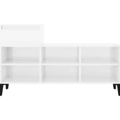 vidaXL Zapatero madera contrachapada blanco brillo 102x36x60 cm Blanco brillante Best