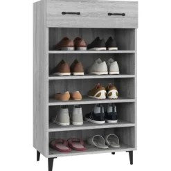 vidaXL Zapatero madera contrachapada 60x35x105 cm Gris sonoma Online