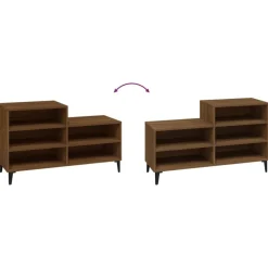 vidaXL Zapatero madera contrachapada roble marrón 102x36x60 cm Marr&oacute;n roble