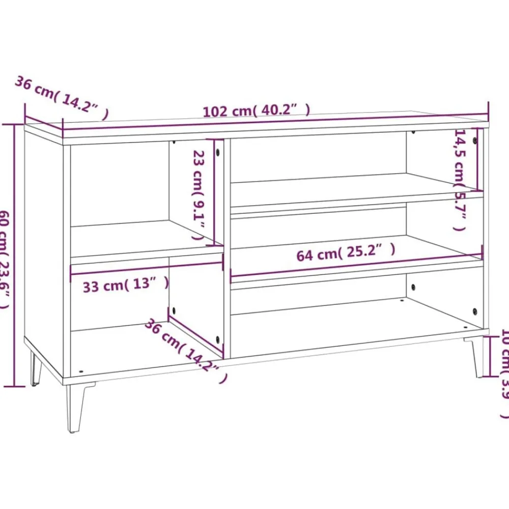 vidaXL Productos Del Hogar-Zapatero madera contrachapada 102x36x60 cm