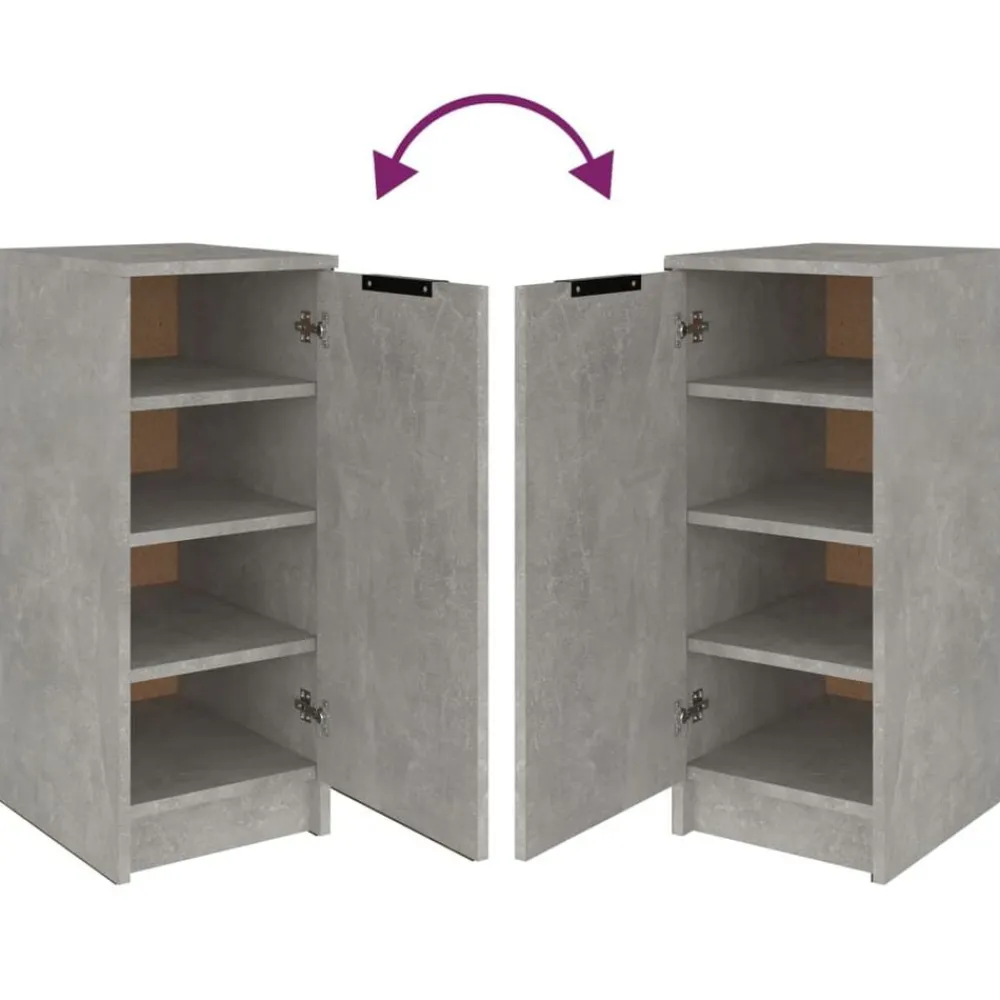vidaXL Productos Del Hogar-Zapatero madera contrachapada gris hormigón 30x35x70 cm