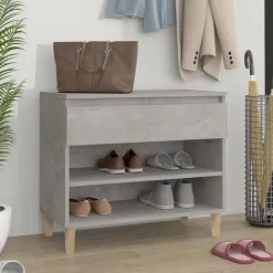 vidaXL Zapatero madera contrachapada gris hormigón 70x36x60 cm Gris hormig&oacute;n Discount